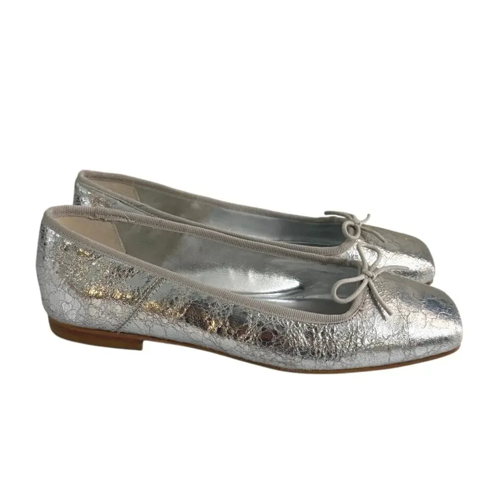 New without box dolce vita silver distressed leather anisa ballet flat size 9